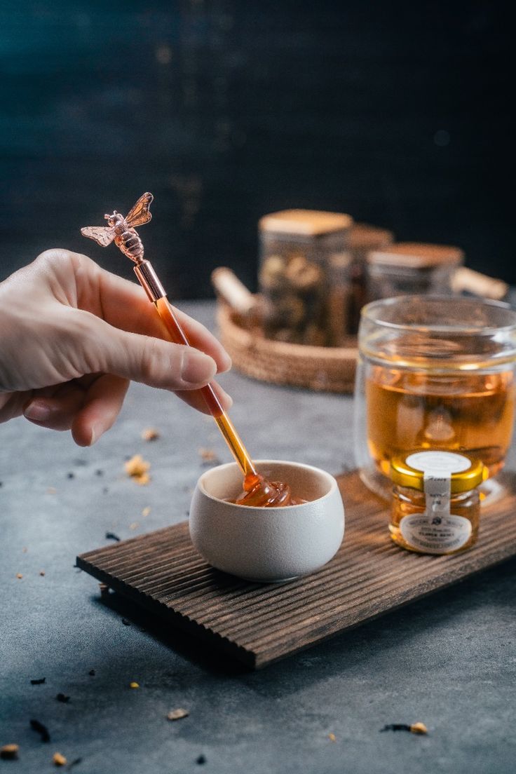 Glass Honey Dipper with Bee Head
