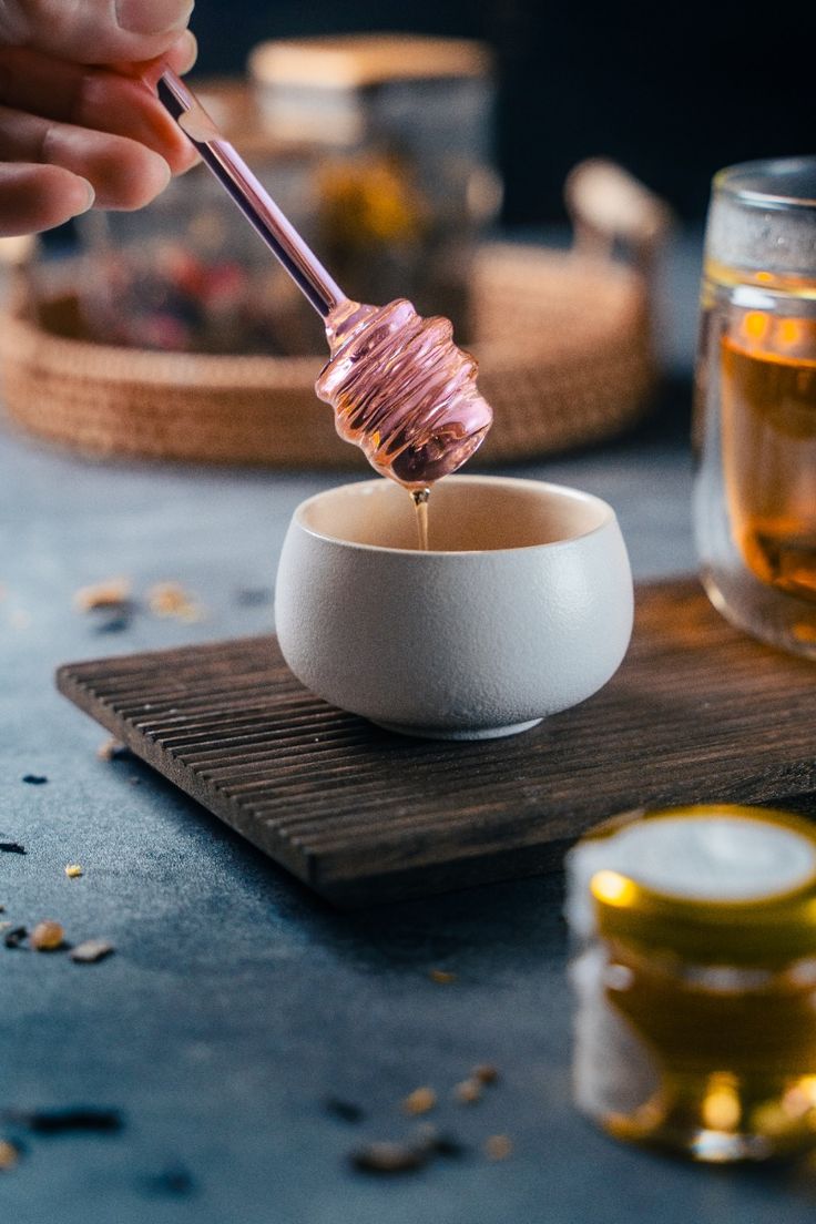 Glass Honey Dipper with Bee Head
