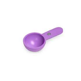 Purple measuring perfect cup spoon on a white background