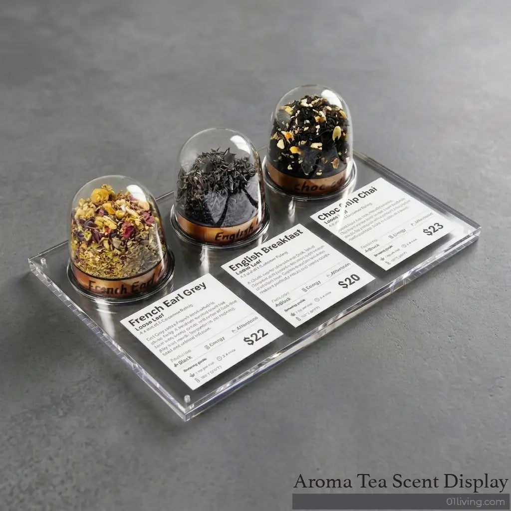 Aroma Scent Cup (3) + Acrylic Base - Loose Leaf Tea Display 