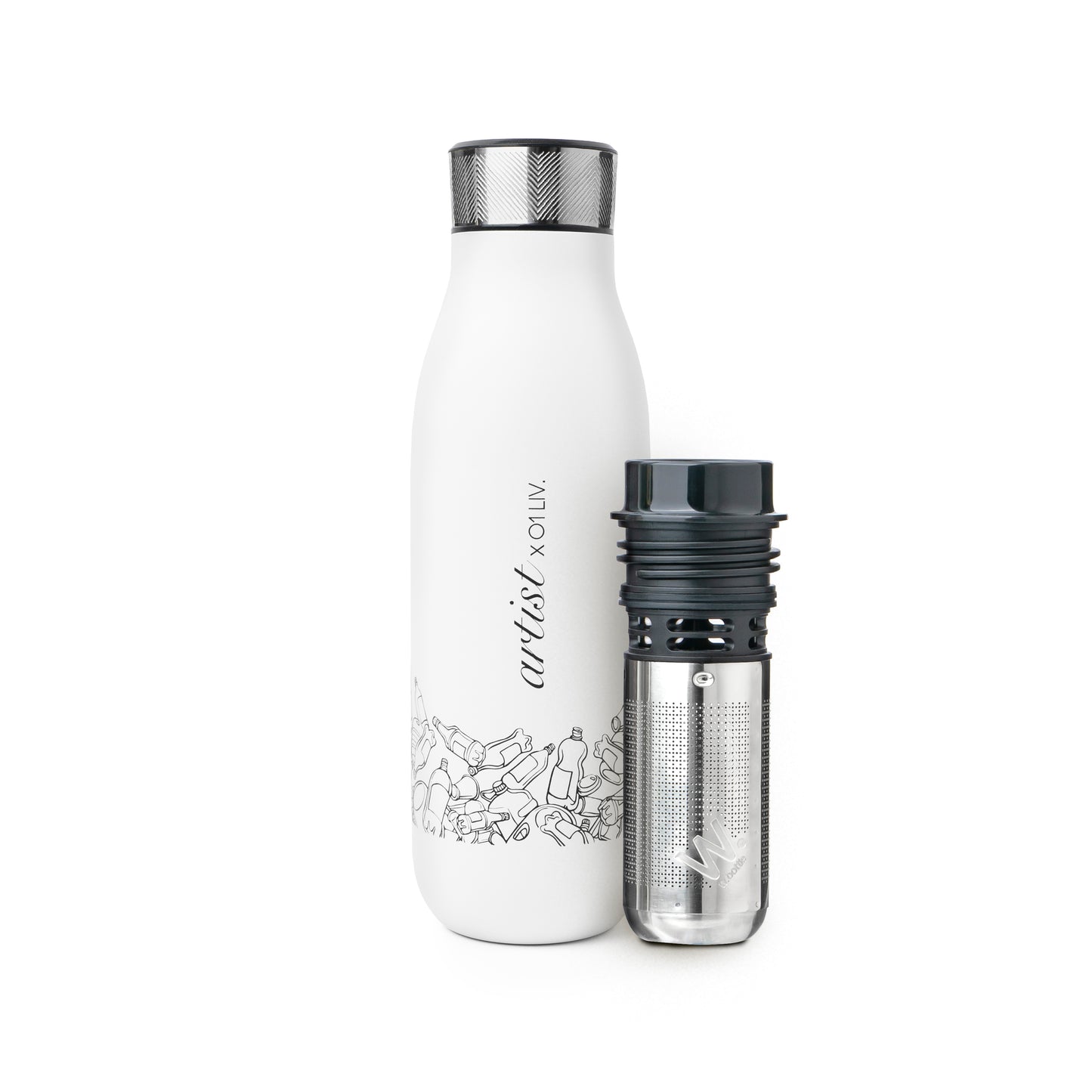 Tea Flask Frosted White 500ml