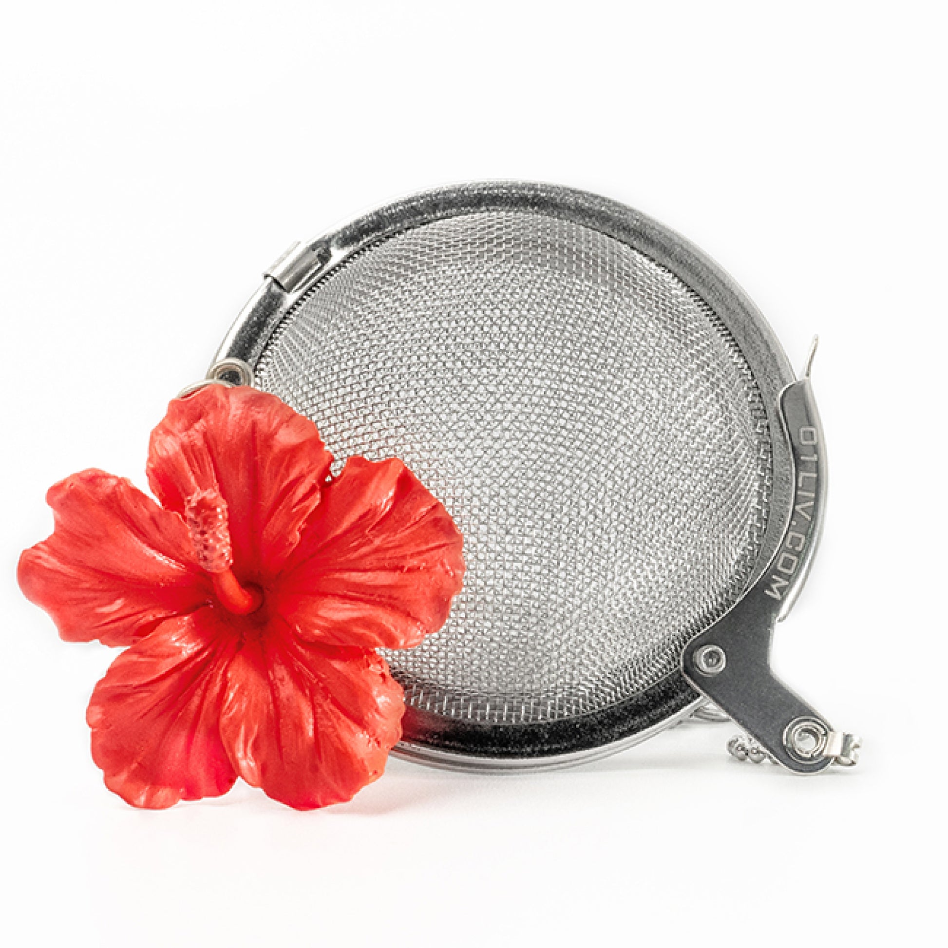 01Living Stainless steel Loose Leaf Tea Ball Infuser with Hibiscus Flower Red Charm