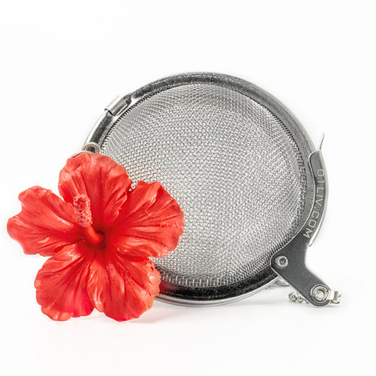 01Living Stainless steel Loose Leaf Tea Ball Infuser with Hibiscus Flower Red Charm