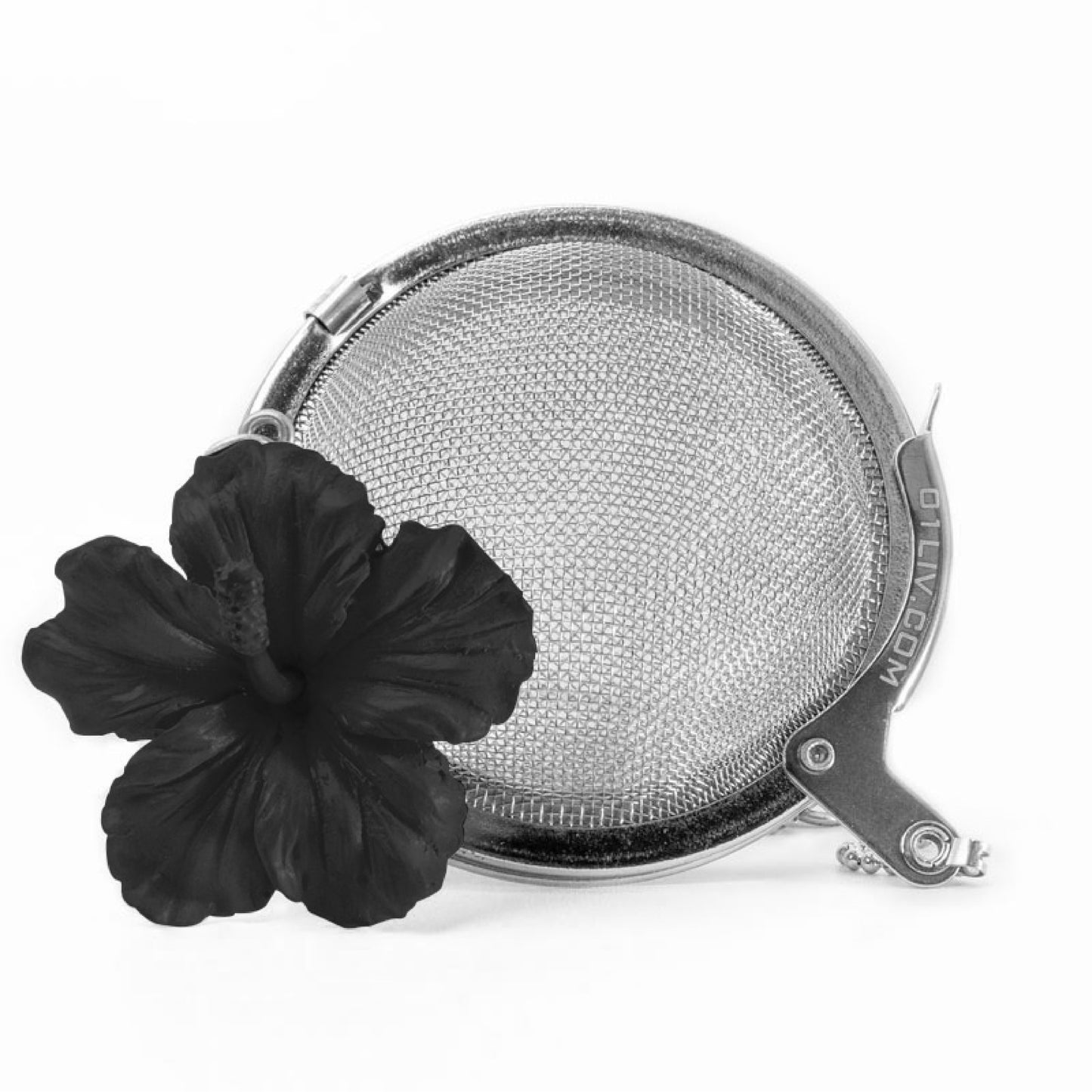 01Living Stainless steel Loose Leaf Tea Ball Infuser with Hibiscus Flower Black Charm